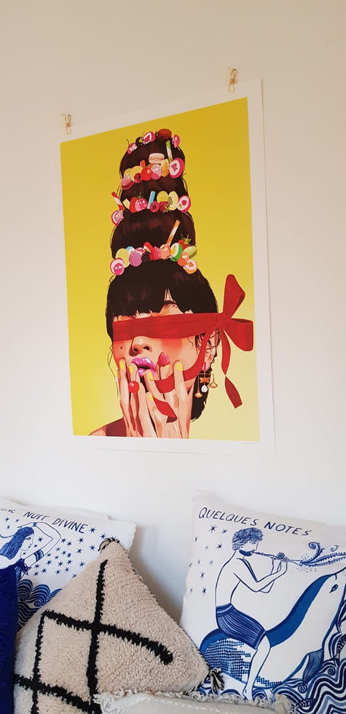 La Pompadour Print Giclee Affiche dessin Digital Portrait de femme