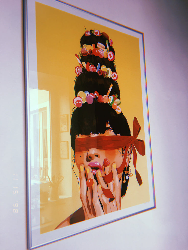 La Pompadour Print Giclee Affiche dessin Digital Portrait de femme